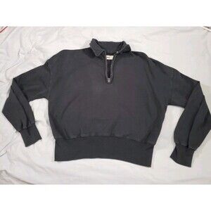 Buck Mason Pullover Womens Small Gray Half Zip Sweatshirt Vintage Style Classic